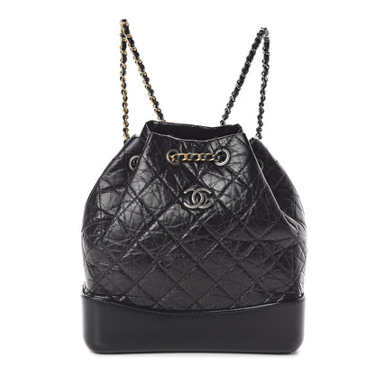 Chanel Aged Calfskin Quilted Small Gabrielle Backpack Black 1 of 10