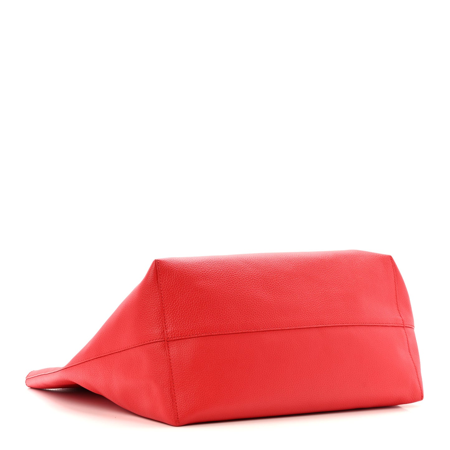 Grained Calfskin Skull Open Shopper Tote Red