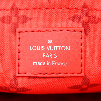 Louis Vuitton Monogram Pochette Voyage Souple Khaki Green Vermillion Red 6 of 10