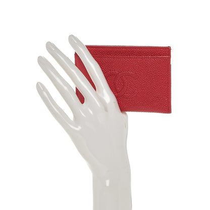 Chanel Caviar Timeless CC Card Holder Red 2 of 8