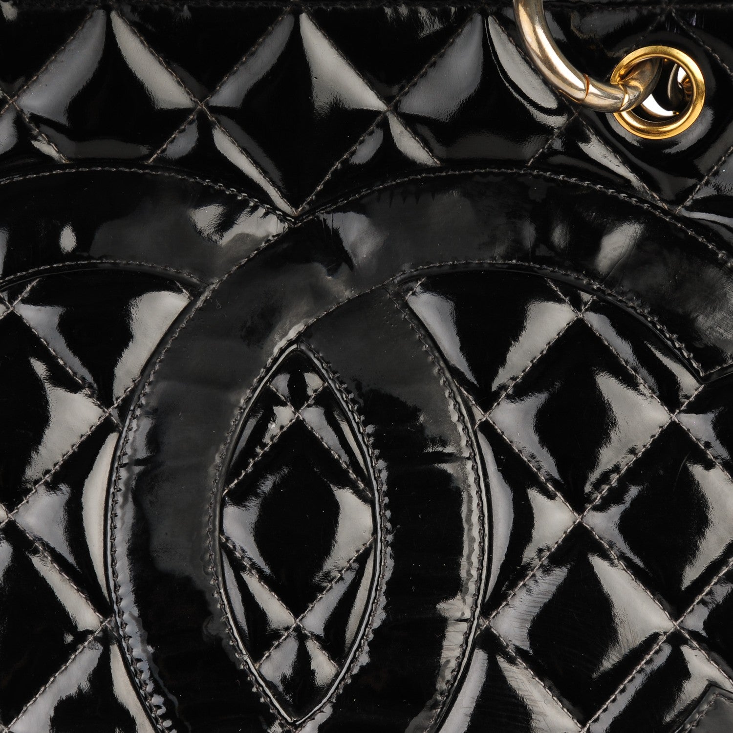 Chanel Patent Grand Shopping Tote GST Black 8 of 12