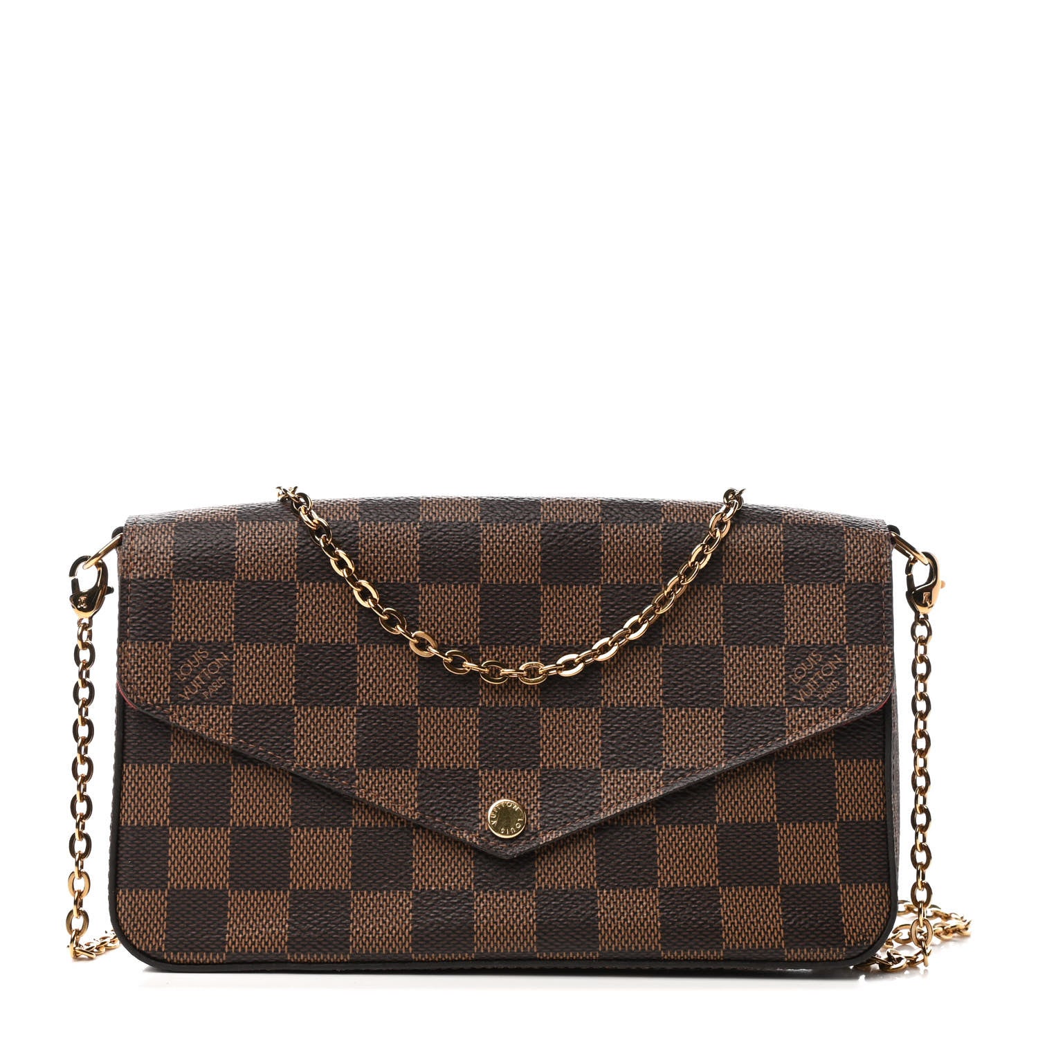 Louis Vuitton Damier Ebene Pochette Felicie Chain Wallet 1 of 4