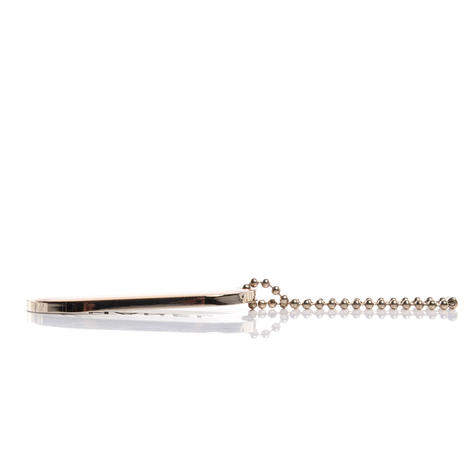 Chanel Stripe Dog Tag Key Ring Beige 4 of 4
