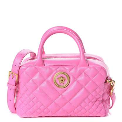 Versace Nappa Quilted Icon Bowler Pink 1 of 9