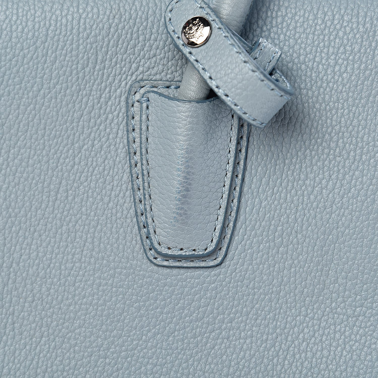 MCM Grained Calfskin Medium Milla Tote Sky Blue 8 of 15