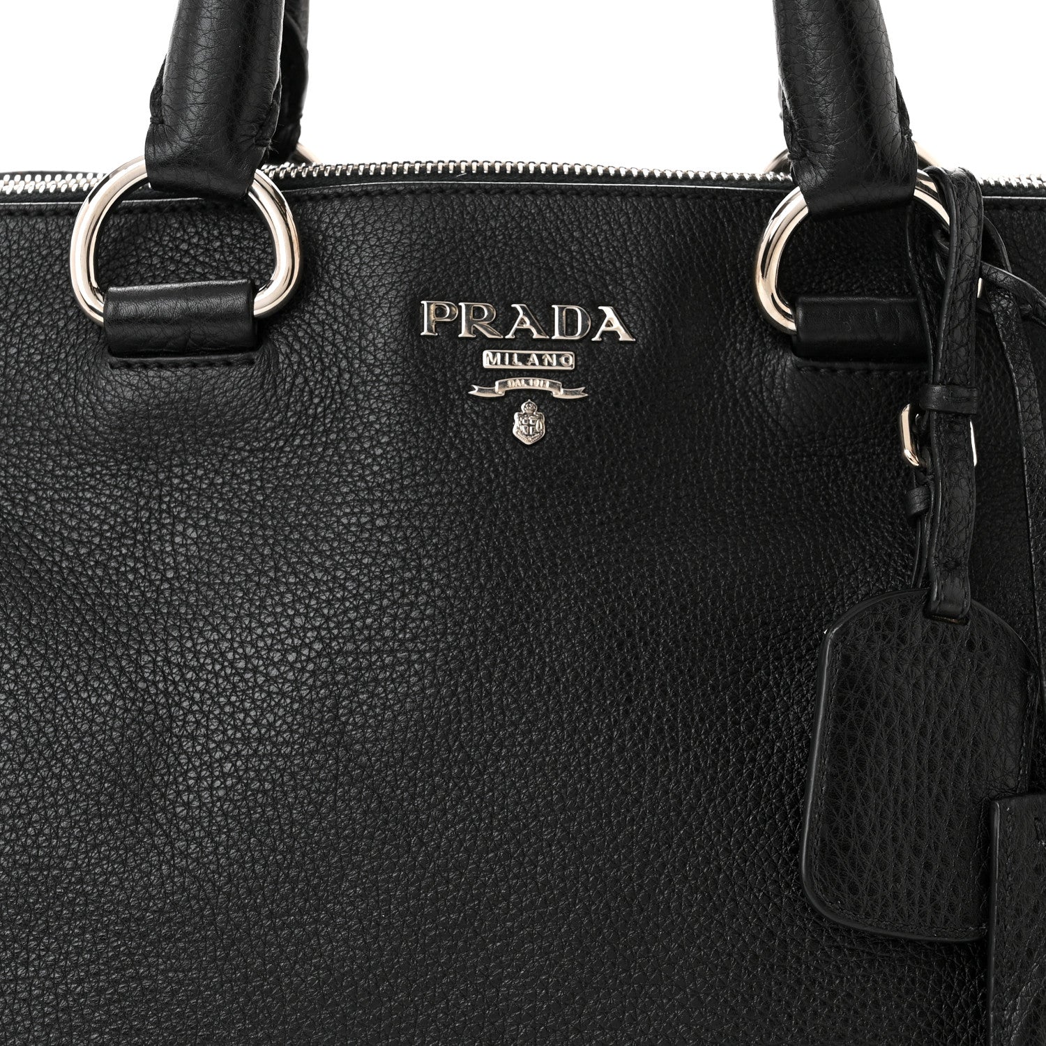 Prada Vitello Daino Tote Black 7 of 9