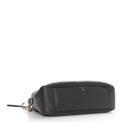 Gucci Calfskin Matelasse Medium GG Marmont Chain Shoulder Bag Black 4 of 12