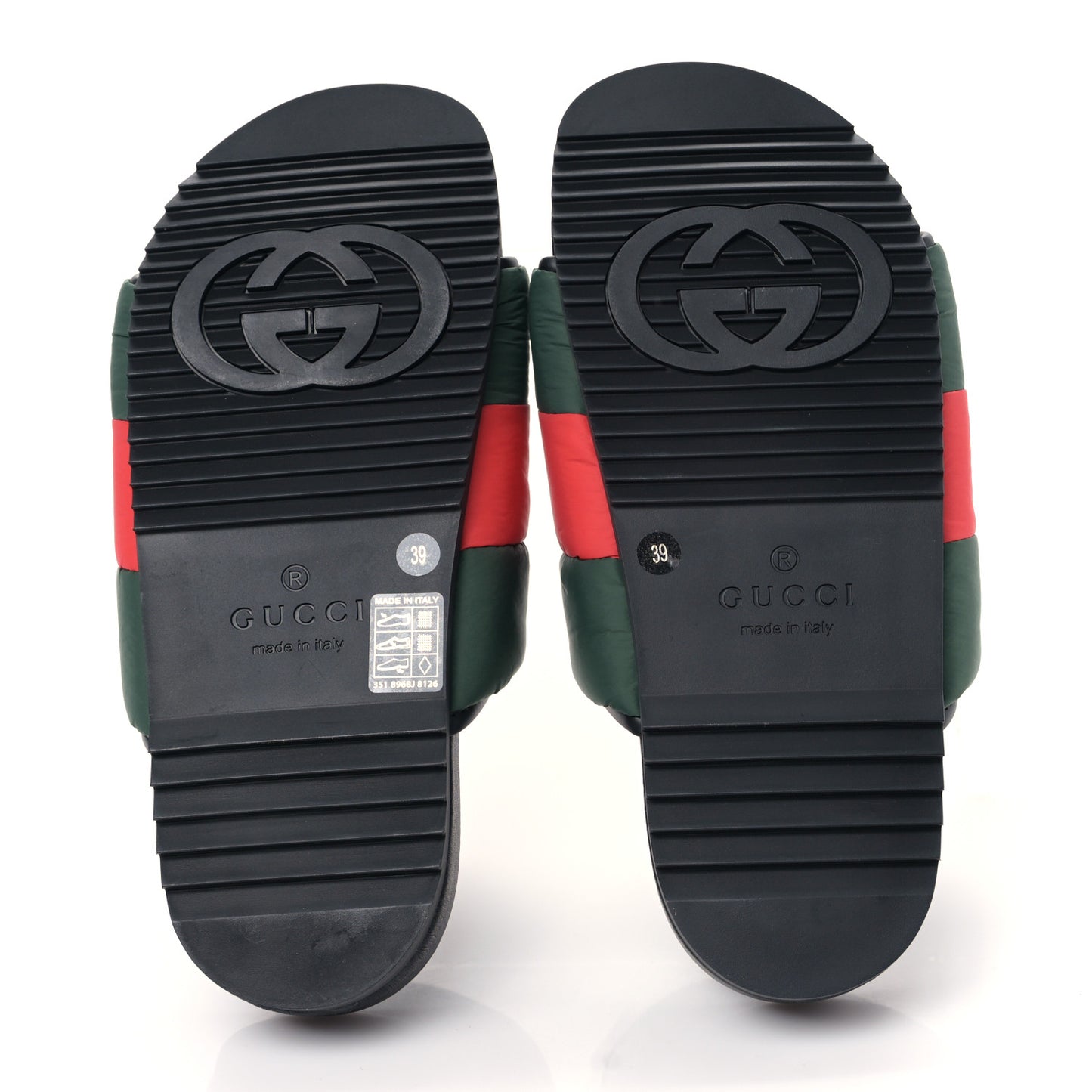 Nylon Web Womens Slide Sandals 39 Black Green Red