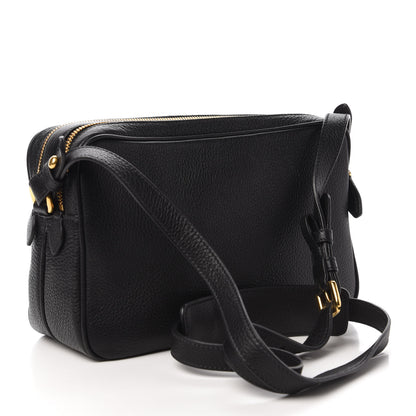 Prada Vitello Daino Medium Double Zip Shoulder Bag Black 3 of 9