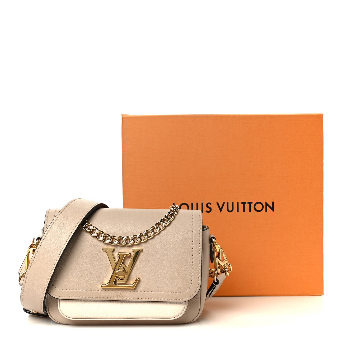 Grained Calfskin Lockme Tender Greige