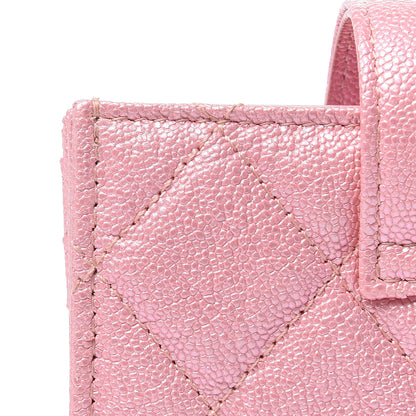 Chanel Iridescent Caviar Quilted Gusseted Card Holder Pink 9 of 10