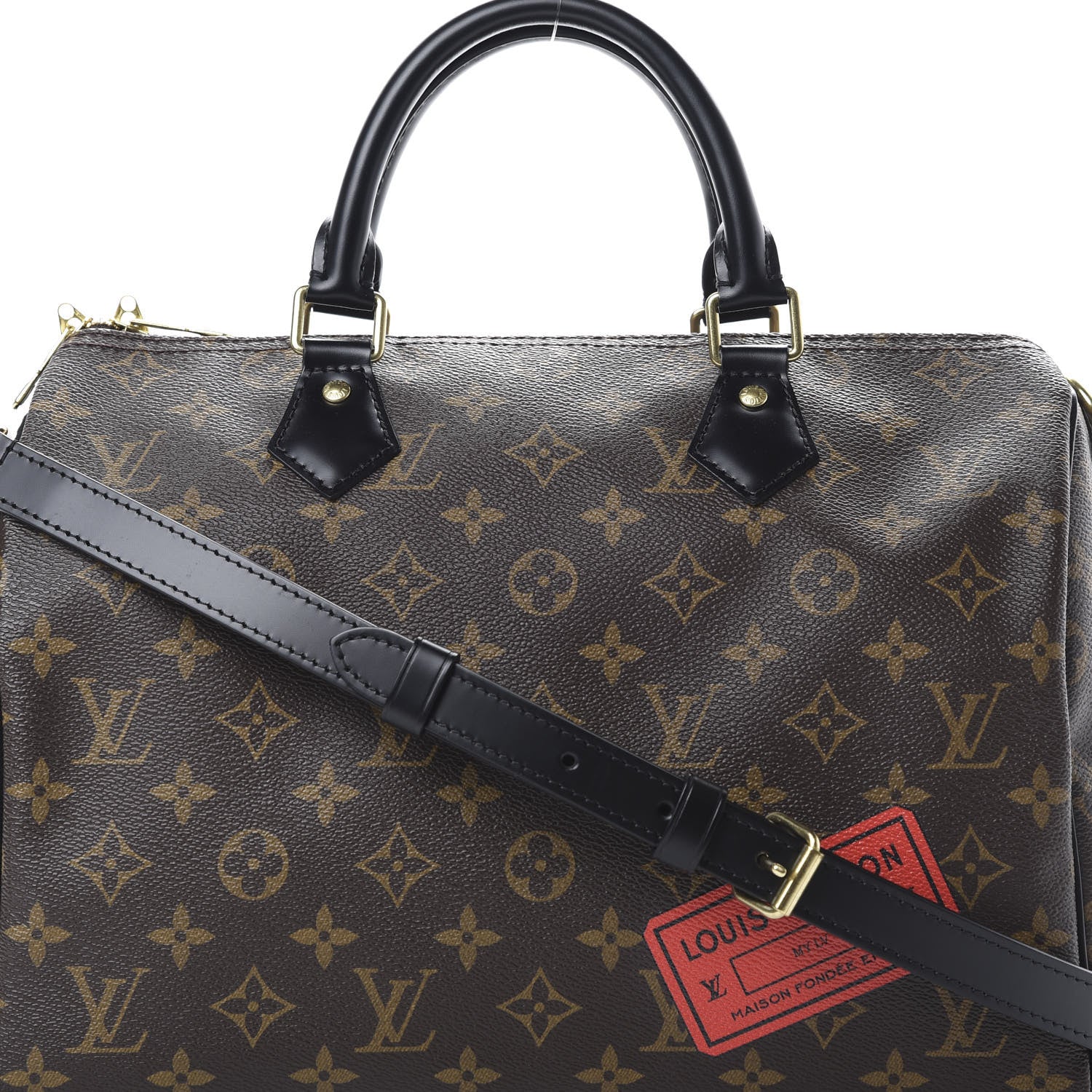 Louis Vuitton Monogram My World Tour Speedy Bandouliere 30 Black 7 of 10