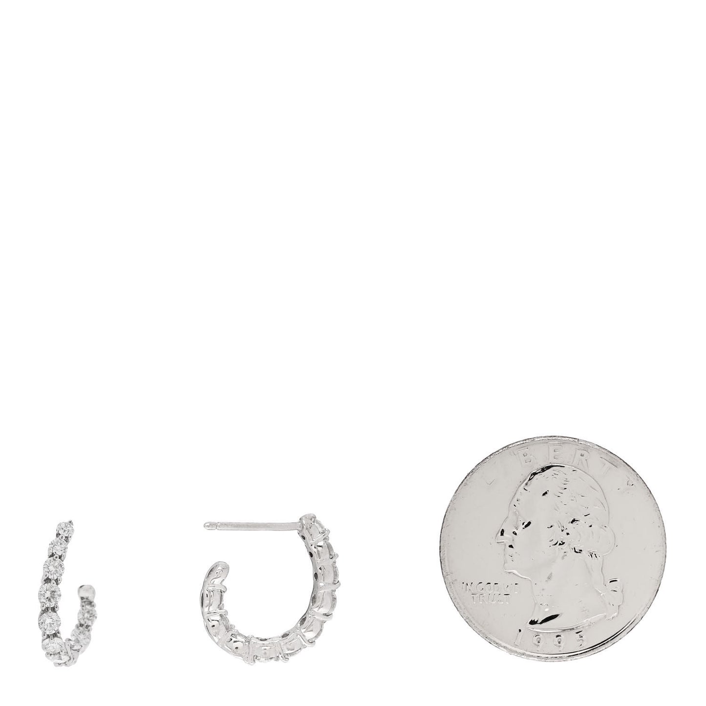 Platinum Diamond 1.10ctw Inside-Out Hoop Earrings