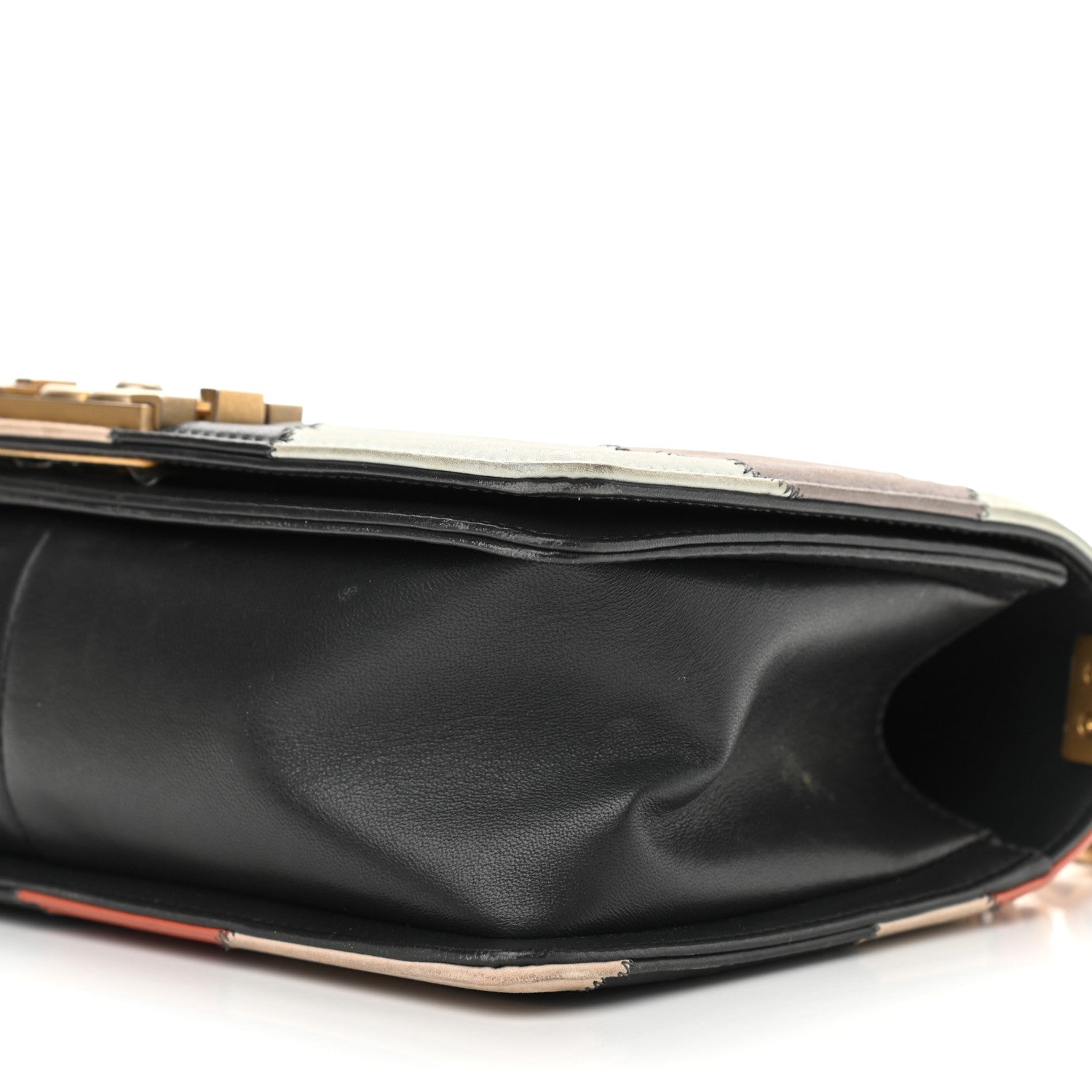 Chanel Lambskin Suede Patchwork Medium Act I Camellia Boy Flap Charcoal Brown Pink 8 of 16