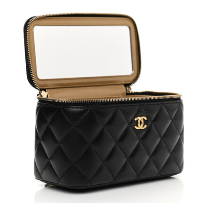 Chanel Lambskin Quilted Small Pearl Crush Vanity Case With Chain Black 6 of 15