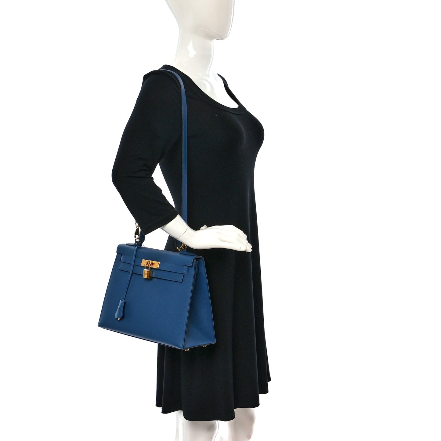 Epsom Kelly Sellier 28 Bleu Agate