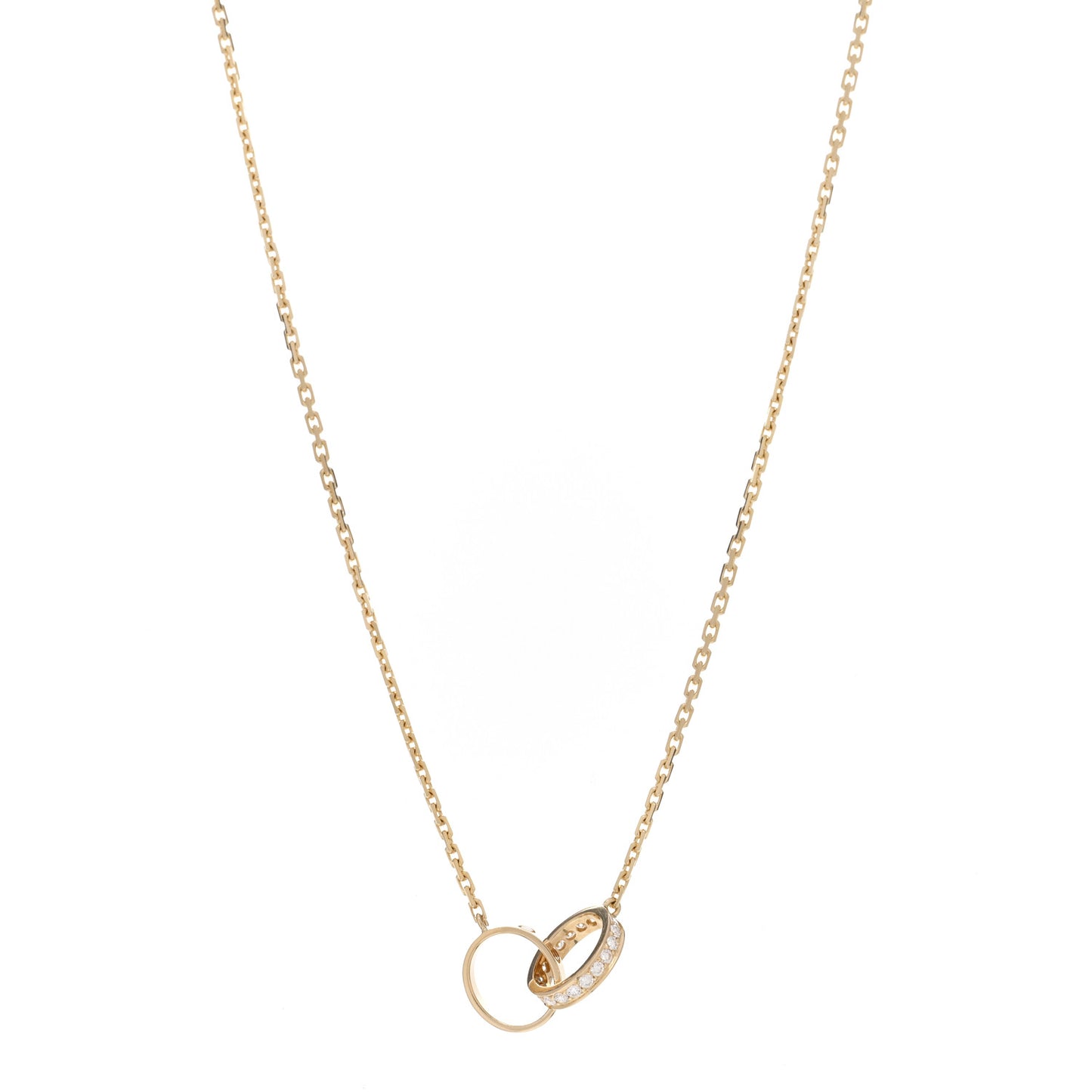 18K Yellow Gold Diamond Interlocking LOVE Necklace