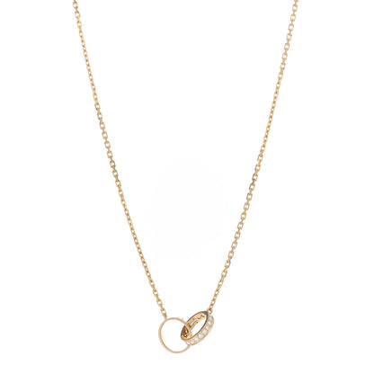 Cartier 18K Yellow Gold Diamond Interlocking LOVE Necklace 1 of 5