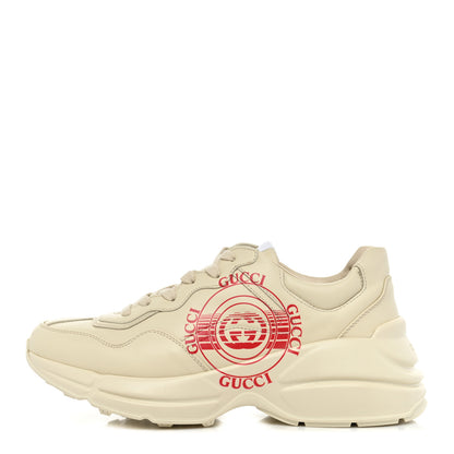 Gucci Calfskin Mens Gucci Disk Rhyton Sneakers 5 Ivory Red 1 of 11