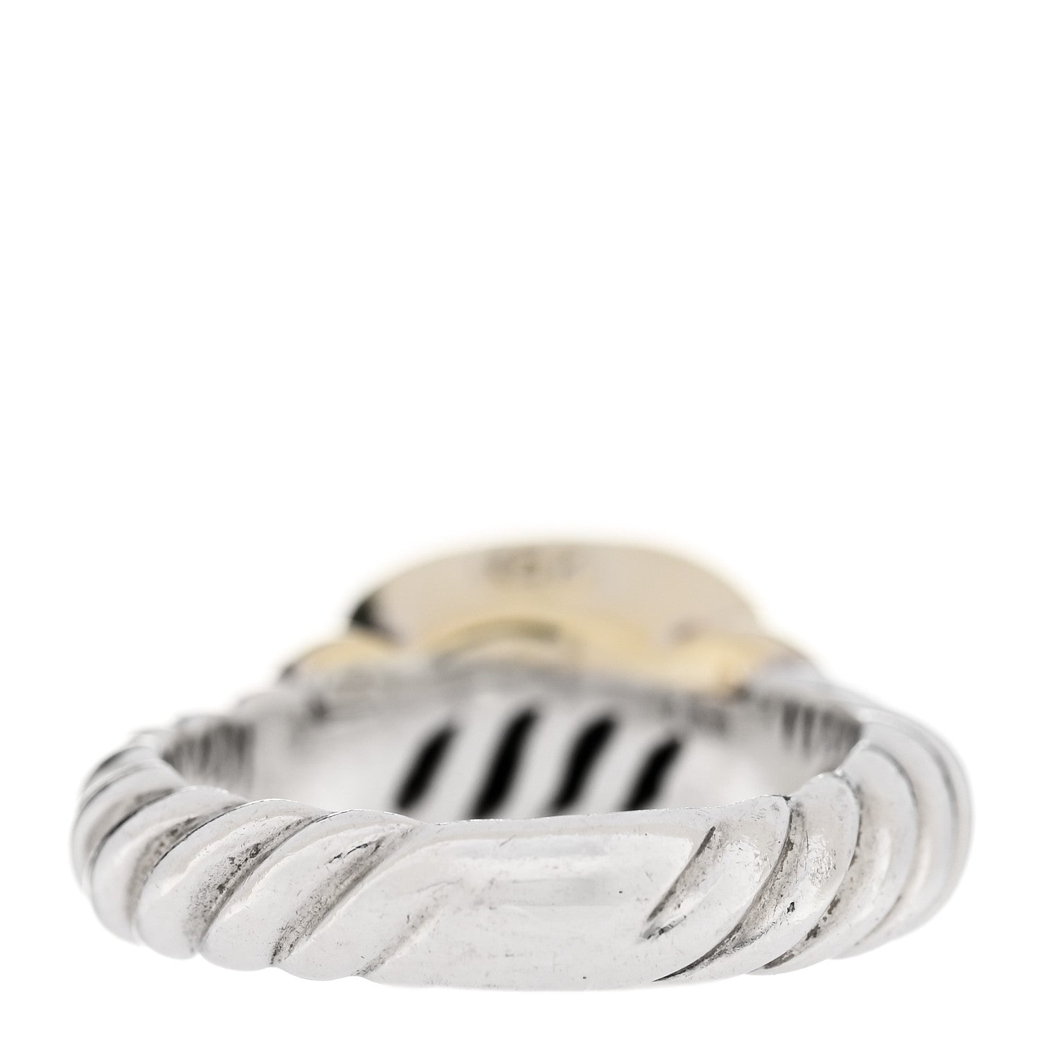 David Yurman Sterling Silver 14K Yellow Gold Black Onyx 10mm Noblesse Ring 52 6 3 of 5
