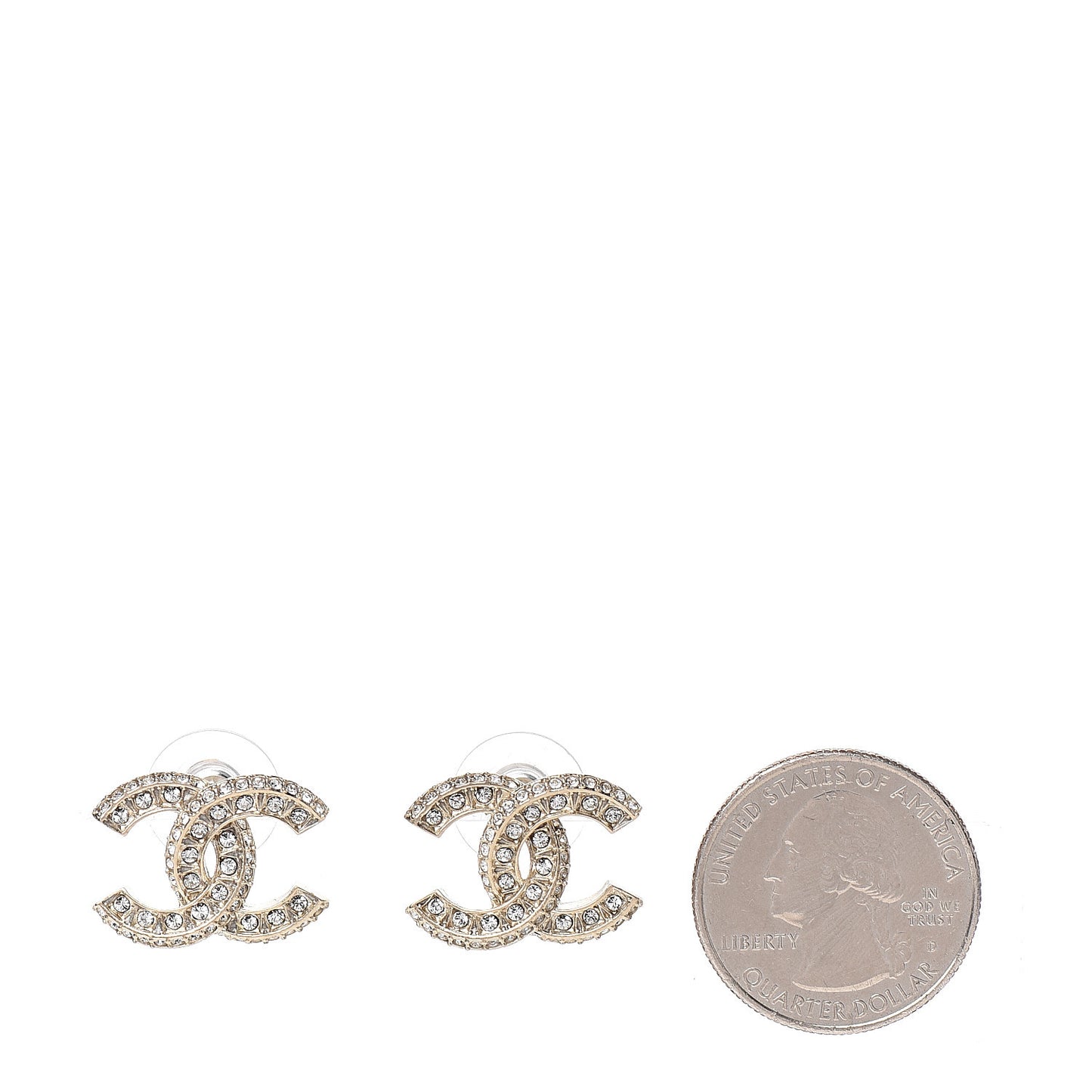Crystal Timeless CC Earrings Light Gold