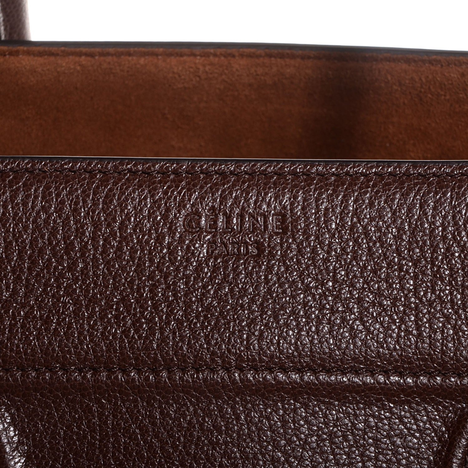 Celine Shiny Grained Calfskin Medium Phantom Luggage Brown 9 of 9