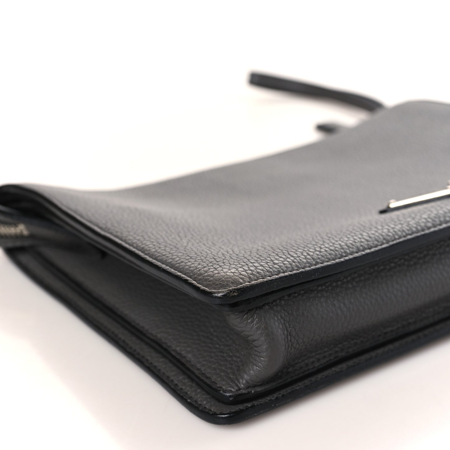 Vitello Daino Wristlet Pouch Grey