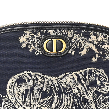 Christian Dior Embroidered Toile De Jouy 30 Montaigne Cosmetic Pouch Blue 8 of 10
