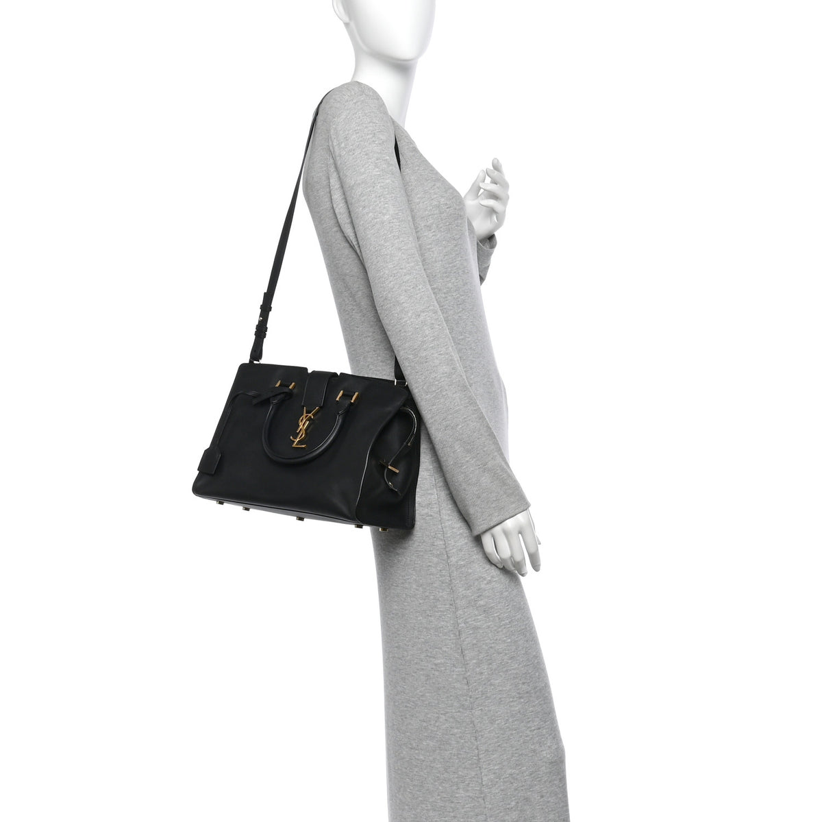Saint Laurent Calfskin Small Classic Y Cabas Black 2 of 11
