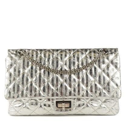 Chanel Metallic Calfskin Striped 2.55 Reissue 227 Silver 1 of 10