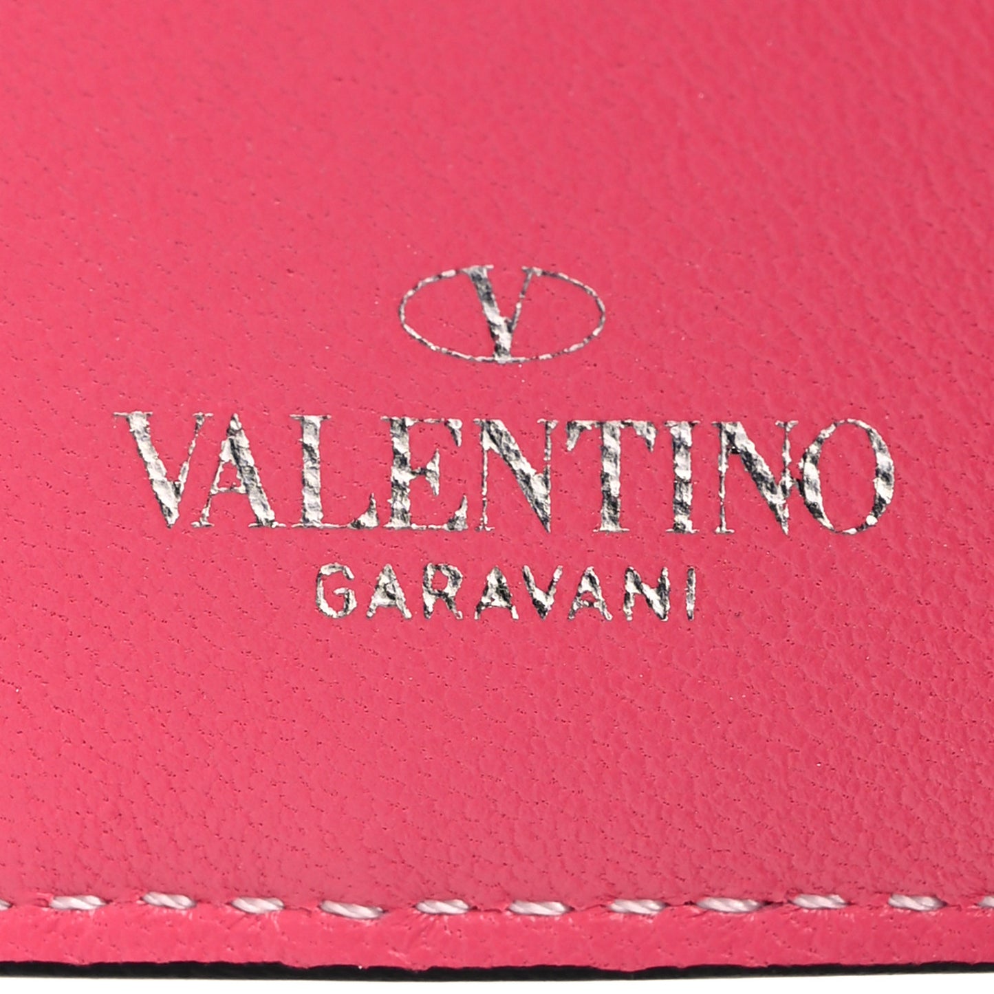Lambskin Free Rockstud Spike Compact Zip Around Wallet Shadow Pink