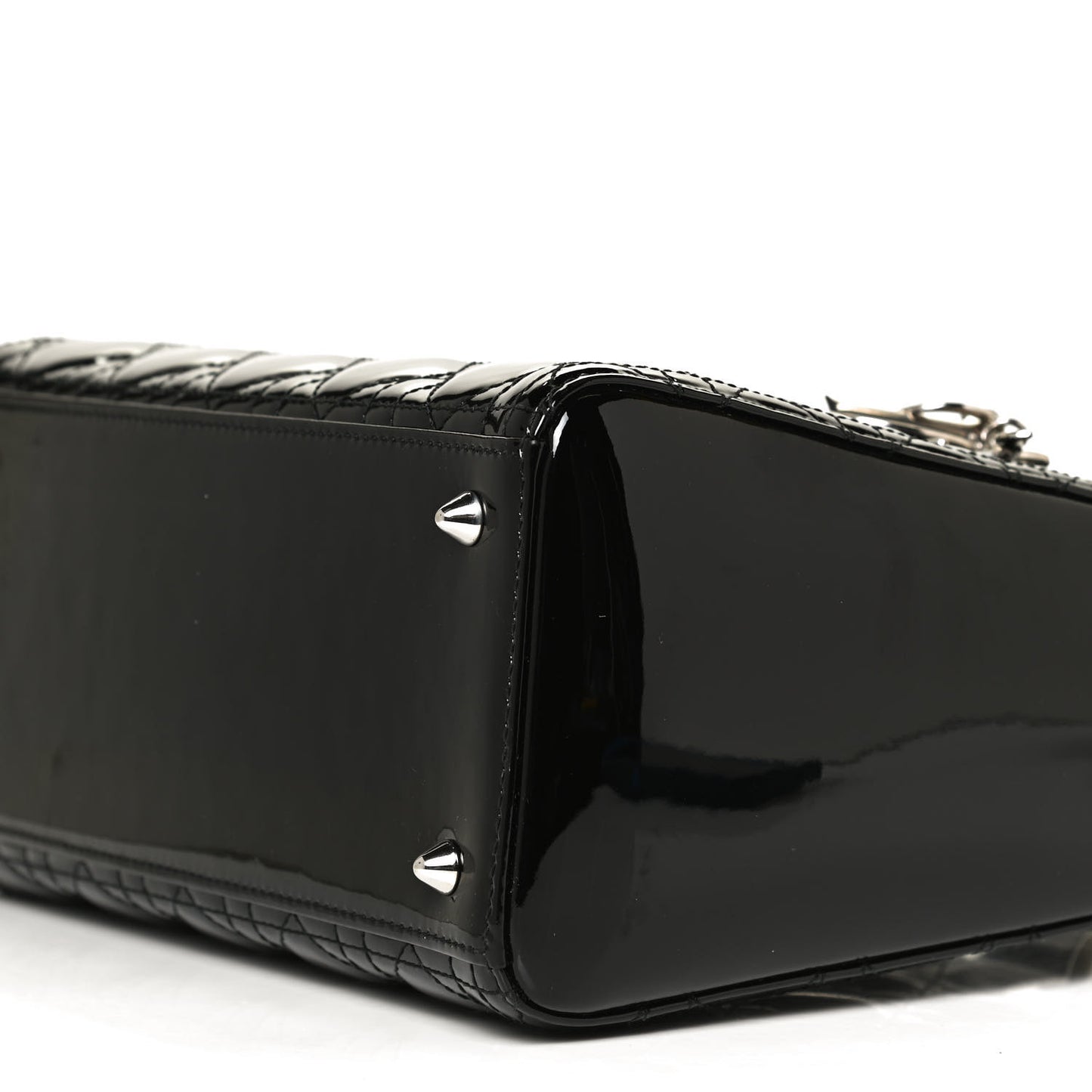 Patent Cannage Medium Lady Dior Black