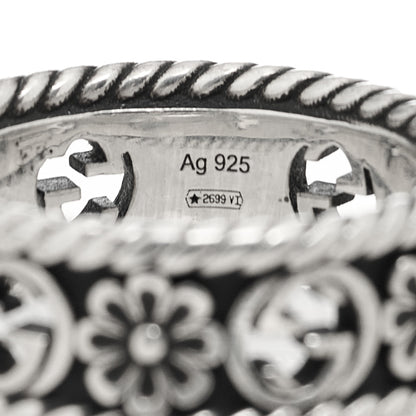 Gucci Sterling Silver Interlocking G Flower Ring 56 7.5 7 of 13