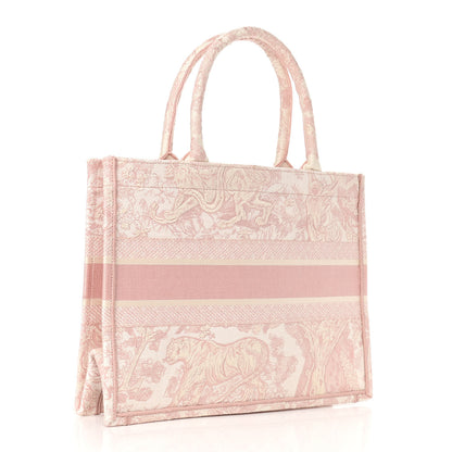 Christian Dior Canvas Toile De Jouy Embroidered Medium Book Tote Pink 2 of 10