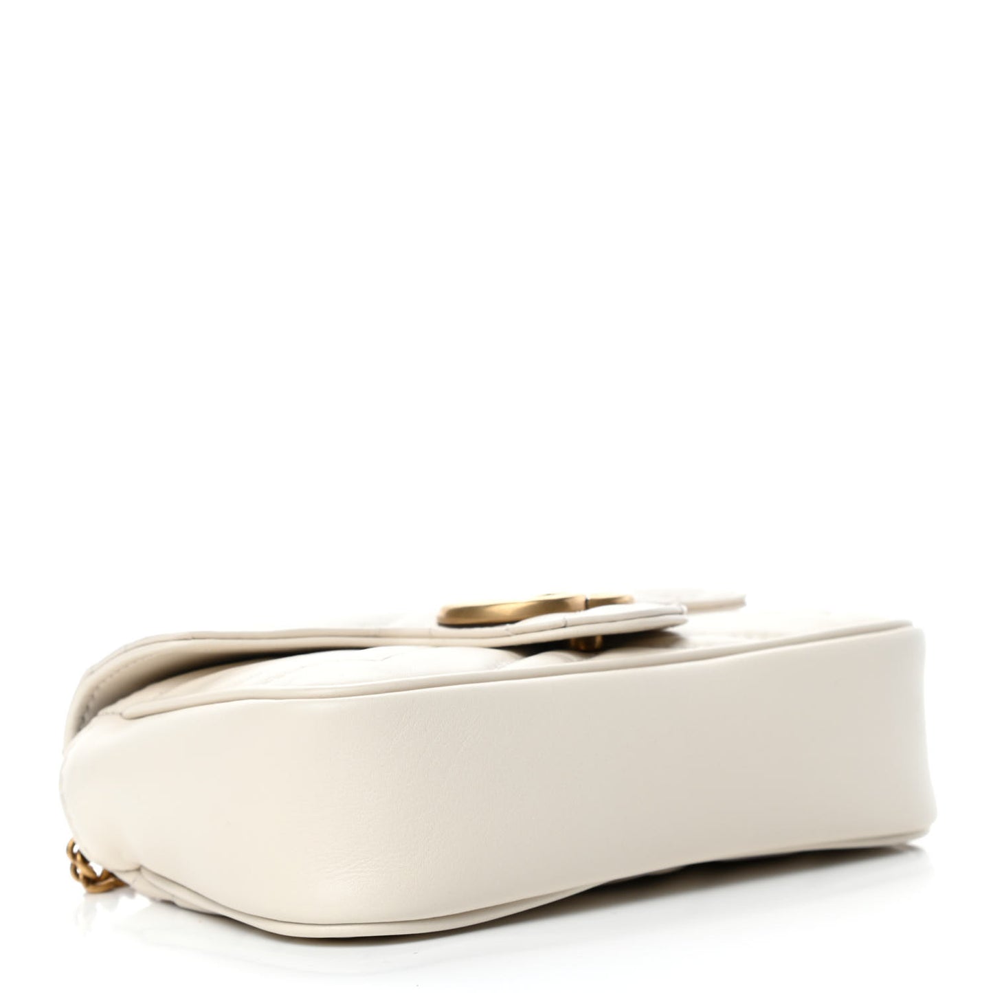 Calfskin Matelasse Super Mini GG Marmont Shoulder Bag White