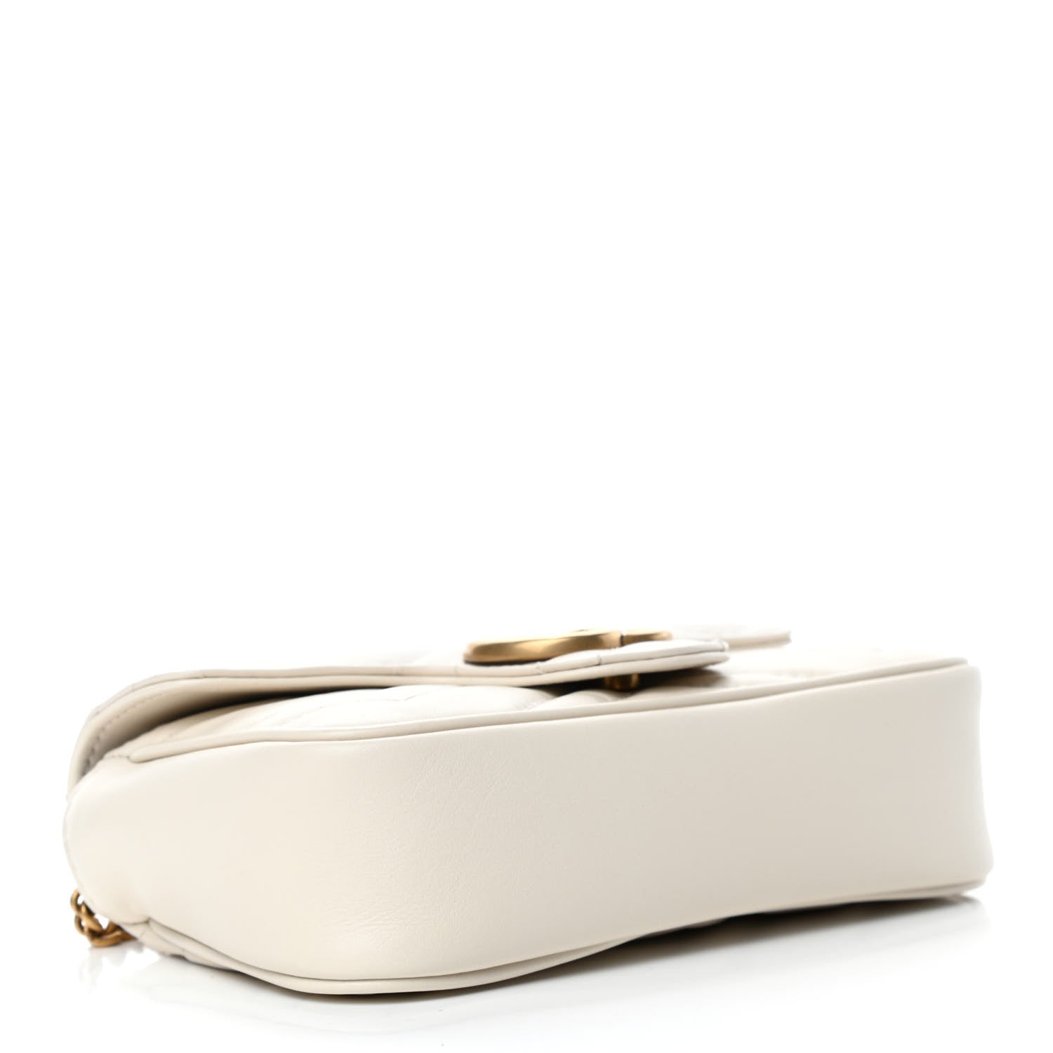 Gucci Calfskin Matelasse Super Mini GG Marmont Shoulder Bag White 3 of 4