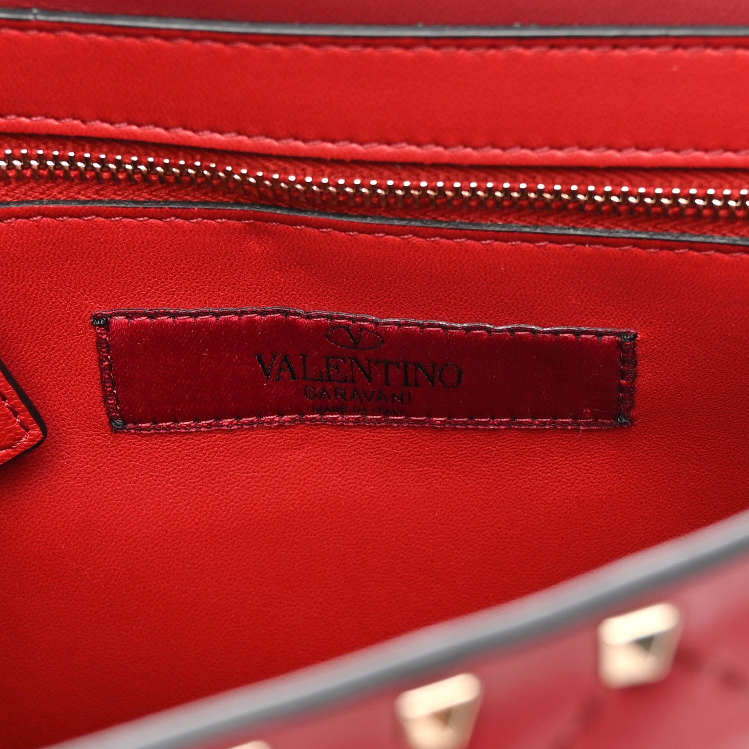 Valentino Garavani Lambskin Large Rockstud Spike Shoulder Bag Red 6 of 15