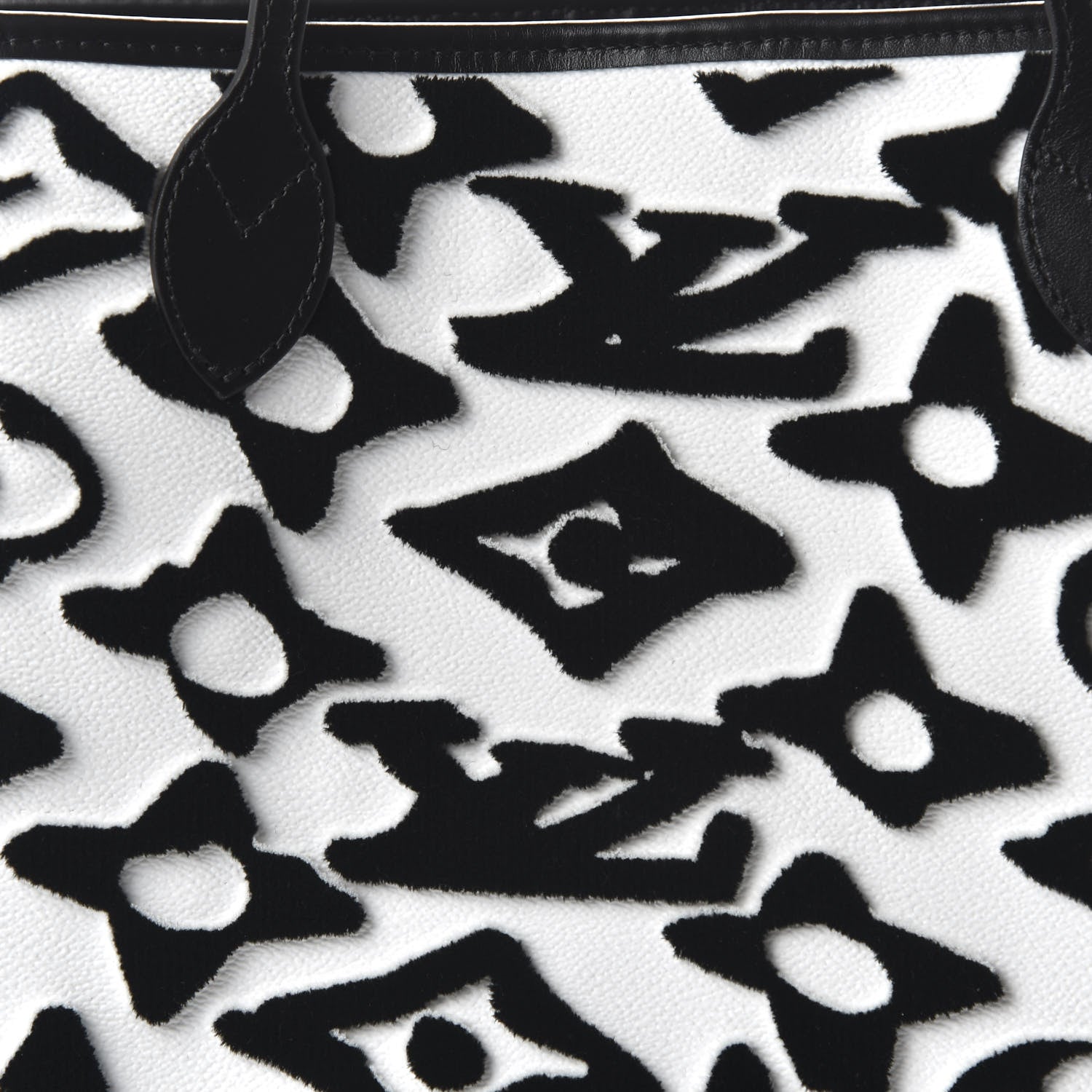 Louis Vuitton X UF Tufted Monogram Neverfull MM Black White 10 of 11
