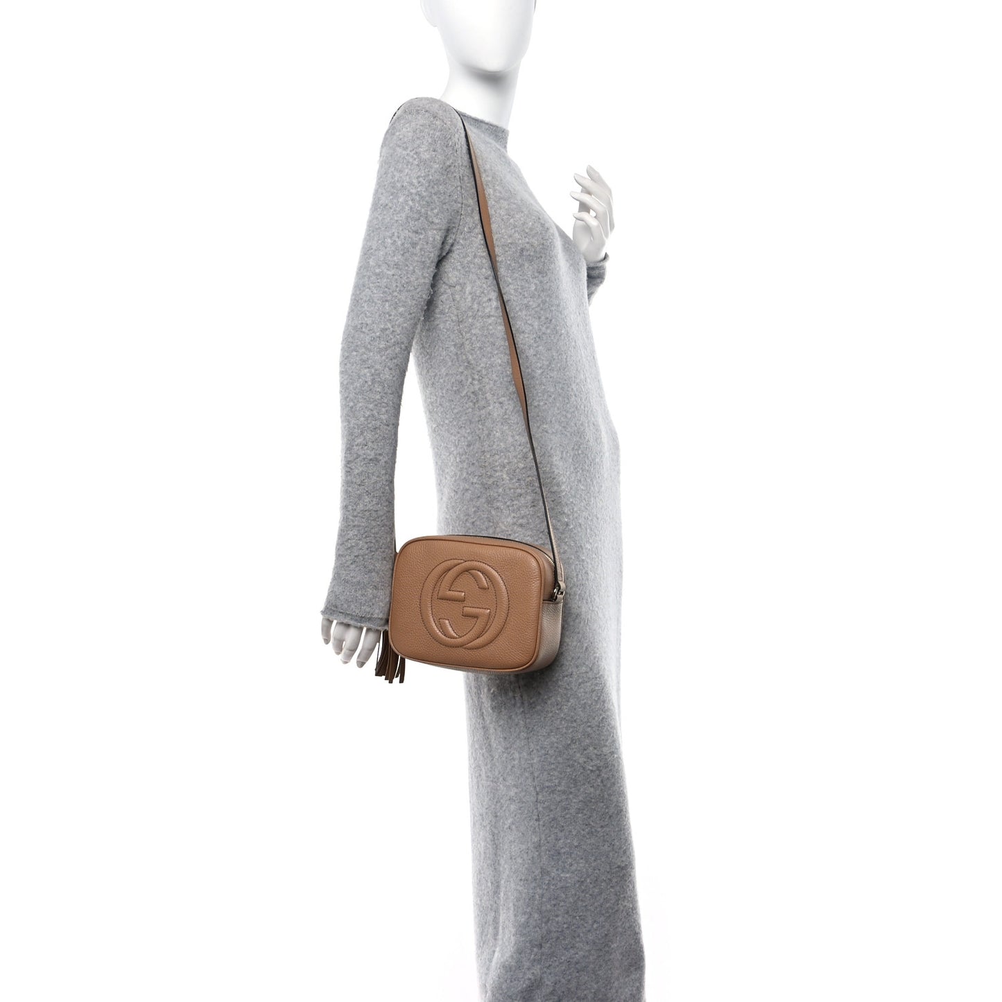 Pebbled Calfskin Small Soho Disco Bag Camelia