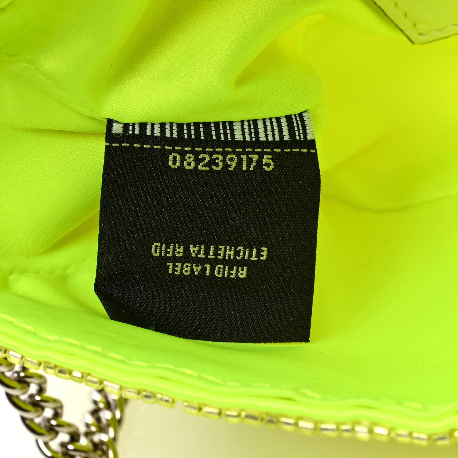 Fendi Transparent Paillettes Elaphe Mini Baguette Yellow Fluo Avorio 7 of 10