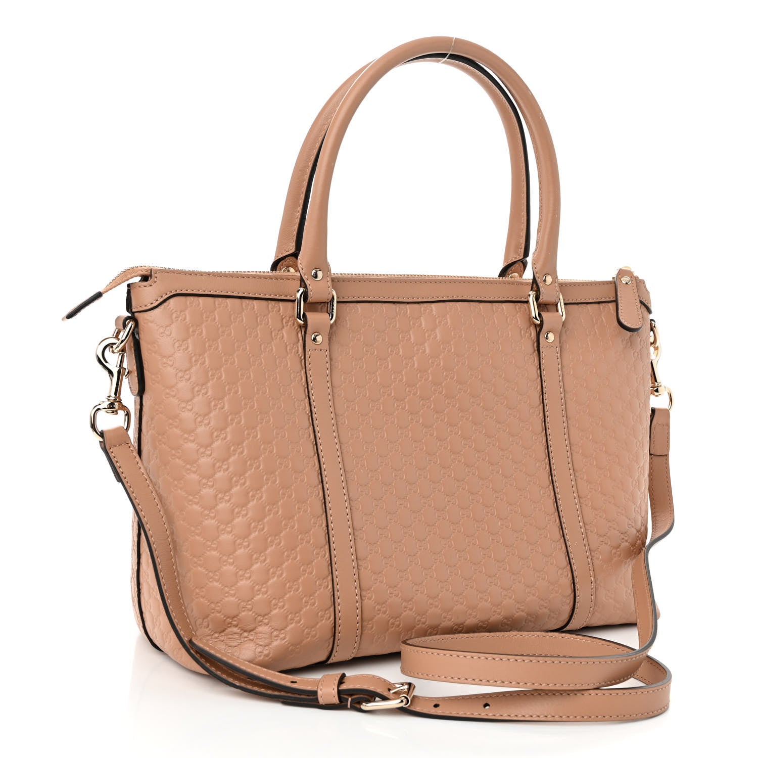 Gucci Soft Microguccissima Small Zippered Satchel Camelia 3 of 12