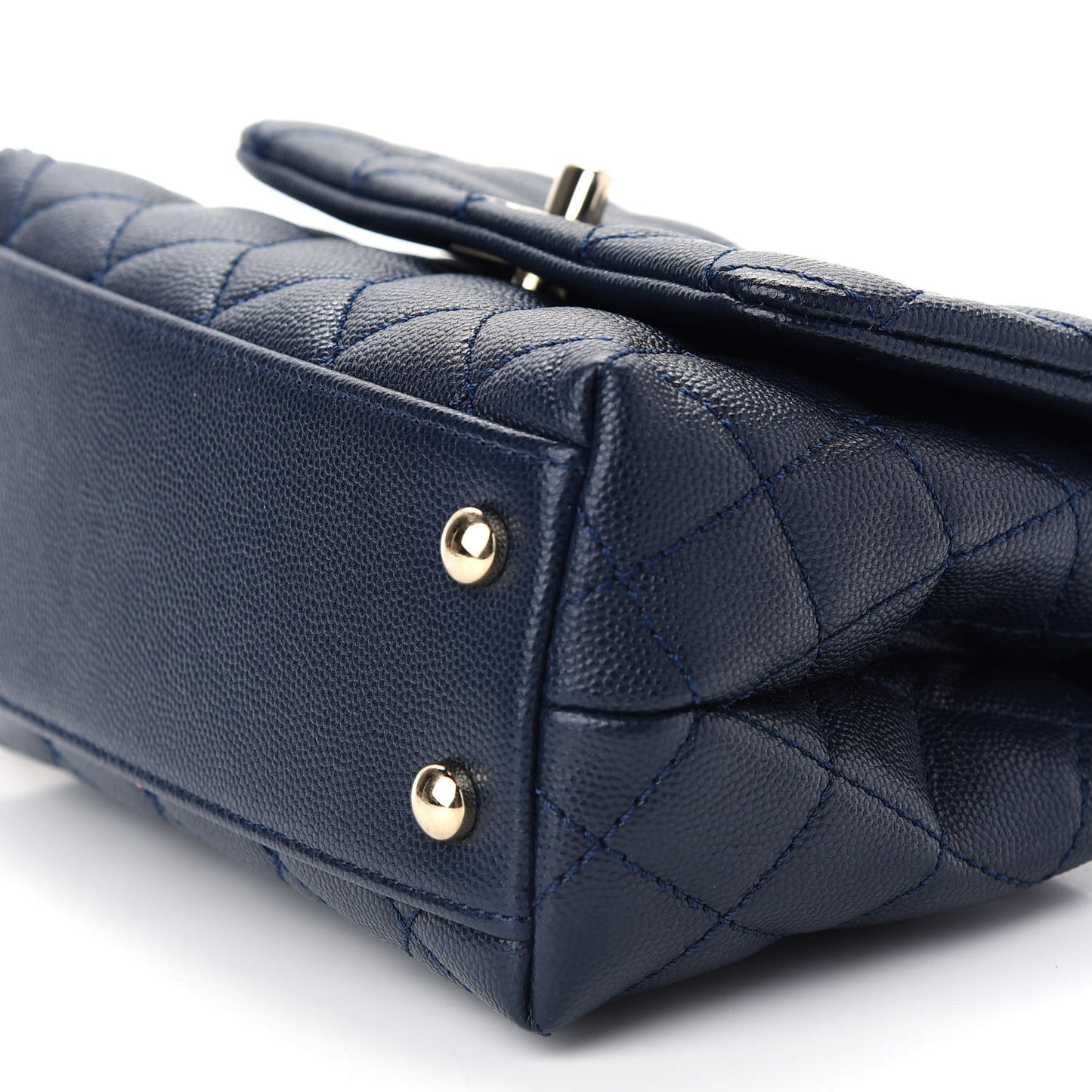Caviar Quilted Extra Mini Coco Handle Flap Navy