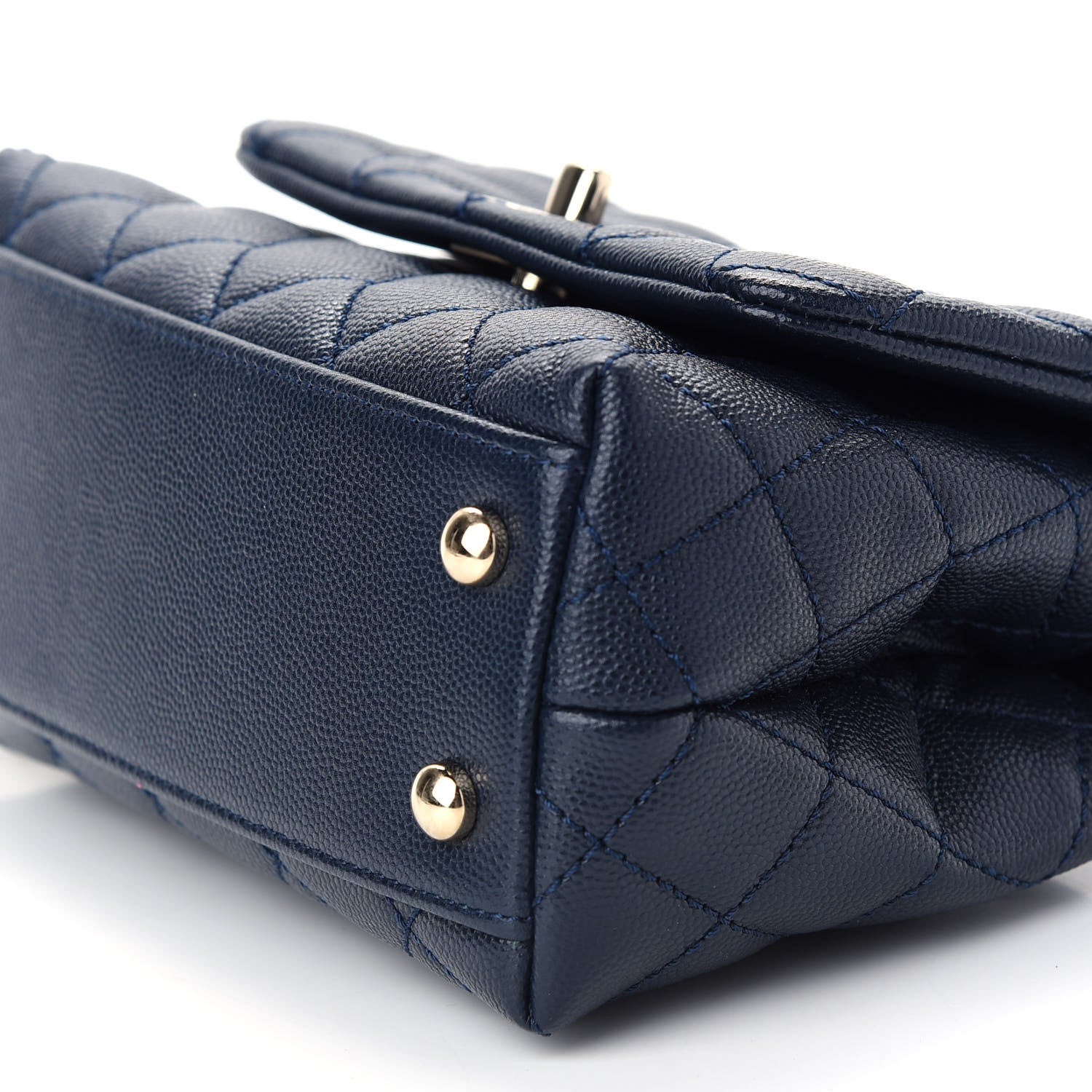 Chanel Caviar Quilted Extra Mini Coco Handle Flap Navy 8 of 8