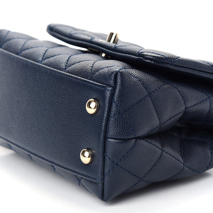 Chanel Caviar Quilted Extra Mini Coco Handle Flap Navy 8 of 8