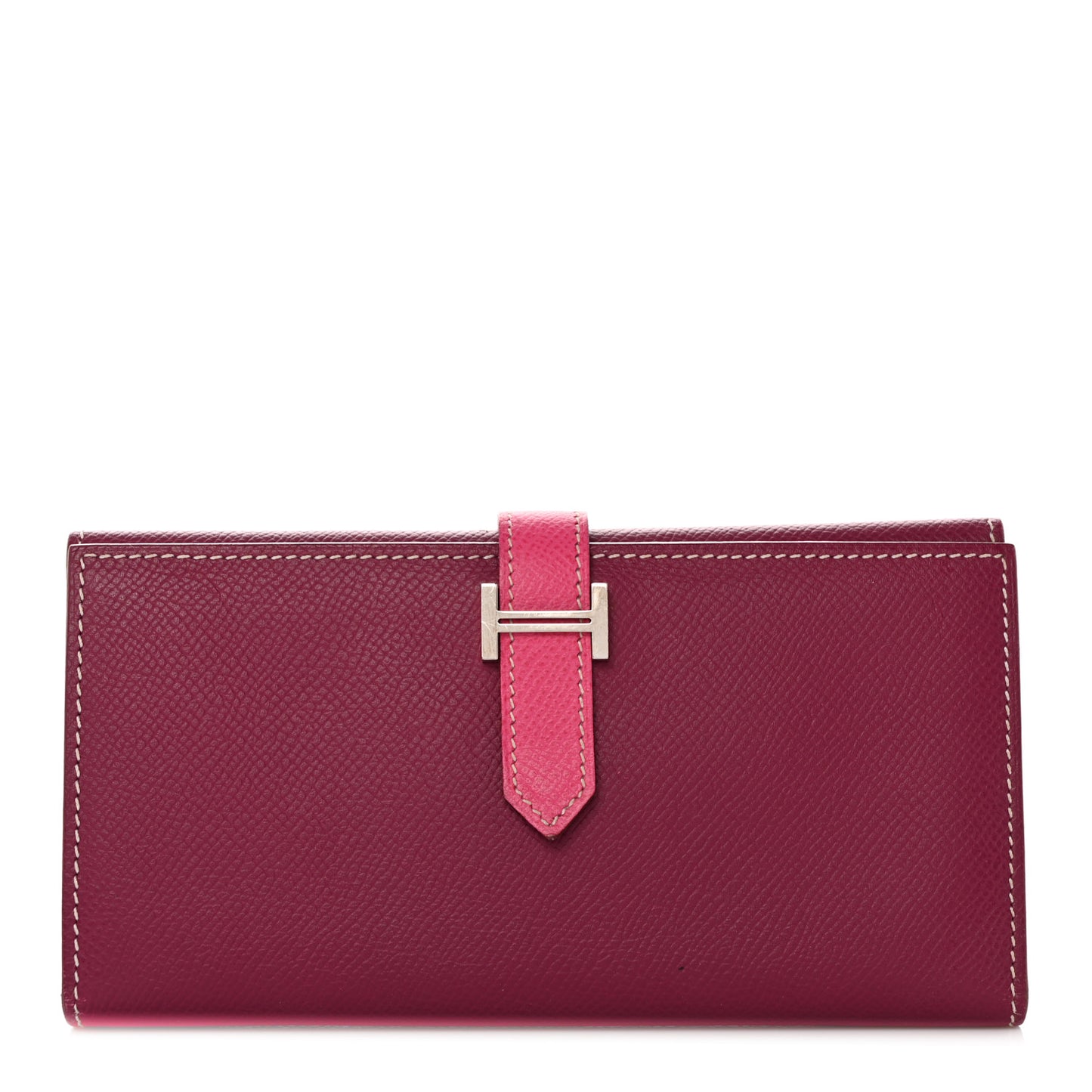 Epsom Bi-Color Tri-Fold Bearn Wallet Tosca Rose Tyrien