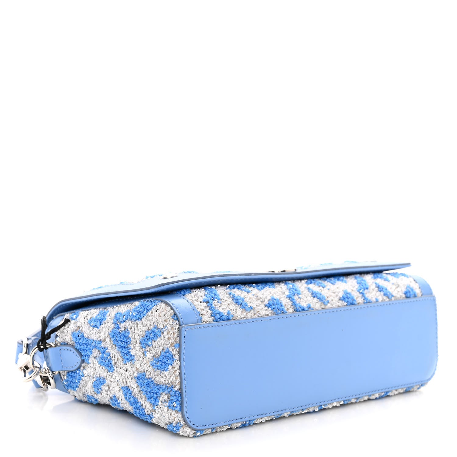 Burberry Yarn Sequin Embellished TB Small Note Top Handle Shoulder Bag Blue 4 of 9