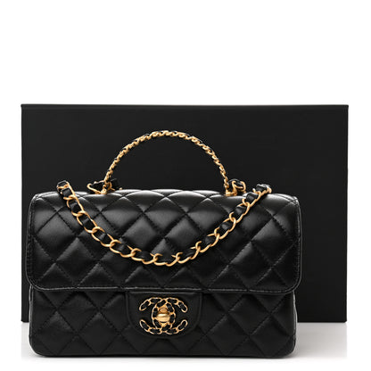 Chanel Lambskin Quilted Mini Strass On Top Flap Black 11 of 11
