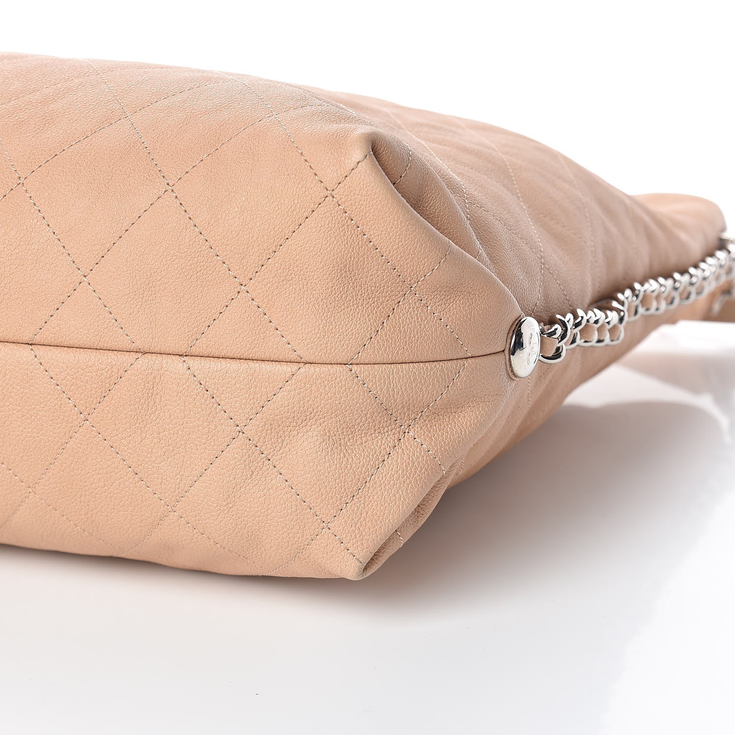 Chanel Grained Calfskin Stitched Large Braided With Style Hobo Beige 10 of 11