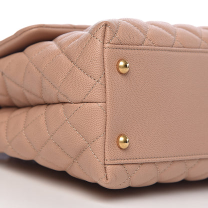 Chanel Caviar Lizard Quilted Medium Coco Handle Flap Light Beige 8 of 12