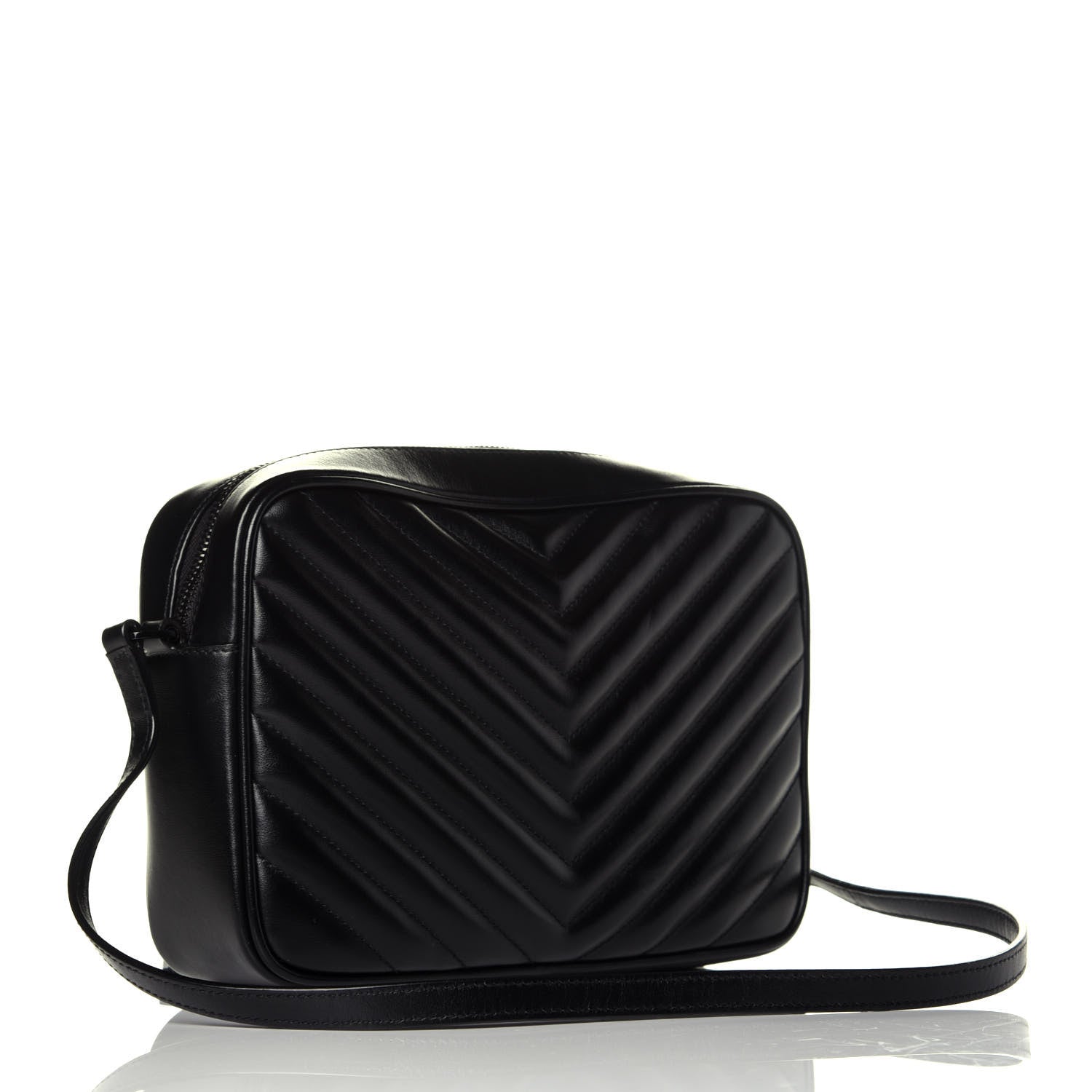 Saint Laurent Calfskin Matelasse Monogram Lou Camera Bag Black 3 of 9